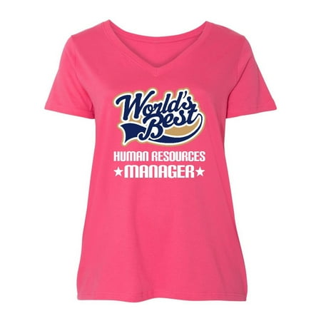 World's Best Human resources manager Ladies Curvy V-Neck