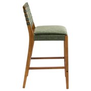 Christopher Knight Home Rustic PU Upholstered Barstools, Rivet Accents, Solid Wood Frame, Green, Set of 2
