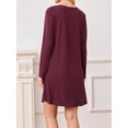 thumbnail image 3 of KISSGAL Bamboo Viscose Nightgowns for Women Long Sleeve Pajamas Dress Curved Hem Nightdrss Knee Length Sleepshirts, 3 of 7