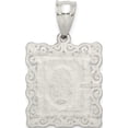 thumbnail image 4 of Sterling Silver Square Diamond-Cut Letter C Initial Pendant (30 X 18) Made In United States qc2770c, 4 of 5