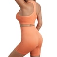 thumbnail image 6 of Usmixi Sports Sets for Women Womens Workout Sports 2 Piece Outfits Zipper Knitted Ribbed Tank and Yoga Legging Shorts Sets Ladies Girls Running Fitness Lounge Sets Under $10, 6 of 6
