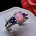thumbnail image 7 of Chelsey Pink or White Oval Shape Simulated Fire Opal Purple Cz Ring Ginger Lyne Collection, 7 of 7