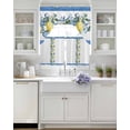 thumbnail image 3 of Summer Lemon Swag Curtains for Living Room/Bedroom Windows, Pastoral Tropical Fruit Botanical Striped Kitchen Curtains and Valances Set 36 Inch Length, Light Filtering Swags Valance Curtain Panels, 3 of 5