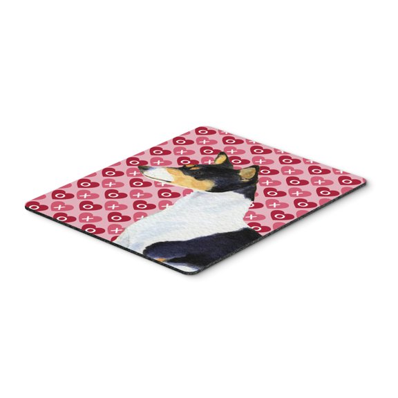 "Basenji Hearts Love and Valentines Day Portrait Mouse Pad Hot Pad or Trivet"