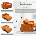 thumbnail image 6 of 55" Convertible Sleeper Sofa Bed,3 in 1 Velvet Pull Out Sofa Bed with Adjustable Backrest & USB Ports,Modern Loveseat Sofa Couch for Living Room,Apartment,Orange, 6 of 8