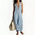 thumbnail image 5 of XuJwPNcy Summer Dresses for Women Breathable V Neck Maxi Dresses Sleeveless Striped Dress Thin Breathable Vacation Clothes, 5 of 7