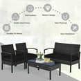 thumbnail image 4 of Yardi Yarda 4 Pieces Patio Rattan Cushioned Furniture Set, Patio Conversation Set for Outdoor as Yard, Black, 4 of 15