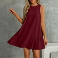 thumbnail image 7 of Hvyesh Summer Dresses for Women 2025 Sleeveless Crewneck Tank Dress Cute Ruffle Loose Vacation Mini Tshirt Dress, 7 of 7