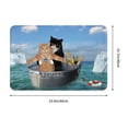 thumbnail image 3 of Haiem Two Brave Cats Are Floating On The Sea Iceberg Front Door Mat Indoor Outdoor Entrance, Waterproof All-Season, All-Weather Doormat, Durable Flannel Fabric, Fade Resistant, Low Profile, 16x24in, 3 of 9