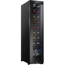 Ivation 18 Bottle Compressor Wine Refrigerator, Narrow Wine Cooler with Lock, Black