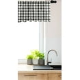 thumbnail image 3 of Ambesonne Checkered Window Valance, Diagonal Stripes and Squares Monochrome Sketchy Geometric Grid Revival Tile, Curtain Valance for Kitchen Bedroom Decor with Rod Pocket, 54" X 12", Black and White, 3 of 3