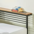 thumbnail image 3 of Mellow HYLLE Metal Platform Bed with Headboard Shelf, Solid Pine Wood, Black, Twin, 3 of 9