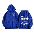 thumbnail image 2 of Christian Hoodies for Men 2025 There Is Power In The Name Of Jesus Hoodie Hooded Sweatshirt with Pockets Pullover, 2 of 7