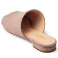thumbnail image 3 of YDN Women Comfortable Slip On Flat Low Heels Mules Slide Backless Sandals Summer Vocation Daily Dressy Slipper Shoes Size 6.5 Nude, 3 of 4
