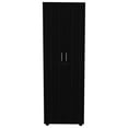 thumbnail image 4 of JERFIT 2-Piece Bedroom Set with Armoire & 3-Drawer Dresser, Black Particle Board Storage Furniture, 4 of 7