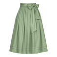 thumbnail image 2 of Kids Solid Bow Tie Waist Midi Skirt, High Waist Pleated Flowy A-Line Long Skirt with Contrast Ribbon Bow for Girls 3-12 Years Daily Party Vintage Casual Bottoms(Green,3-12 Years), 2 of 4