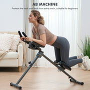 MaxKare Adjustable Ab Machine for Home Gym, 6-Level Core Workout Equipment with Detachable Ab Roller Wheel for Women, Foldable Core Trainer, 220lbs