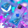 thumbnail image 4 of for Samsung Galaxy A22 4G (NOT 5G) Case w/Ring Holder,Samsung Galaxy M32 Clear Gradient Quicksand Glitter Flowing Liquid Floating Phone Case TPU Cover for Samsung Galaxy A22 4G JB Purple Navy, 4 of 7