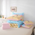 thumbnail image 6 of Manfei Sweet Initial T Print 7pcs Queen Bedding,Cartoon Ice Cream Bedding Comforter Set Queen,Yellow,Pink Reversible, 6 of 7