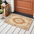 thumbnail image 2 of Vintage Farm Washable Area Rug 2 x 3 ft Orange Flower Bohemian Style Farmhouse , Soft Non Slip Rugs Stain Repellent Indoor Felt Carpet for Living Dining Room Bedroom Home Office, 2 of 9