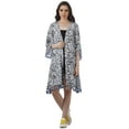 thumbnail image 2 of Moomaya Front Open Printed Shrug 3/4 Sleeve Georgette Beach Cover Up For Women, 2 of 6