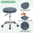 thumbnail image 2 of Uxcell 2-Pack Fundas Redondas para Taburetes de Bar, para Fundas de Asiento de Patrón de Rayas de Poliéster de 12-14 Pulgadas con Bandas Elásticas [Gris Oscuro], 2 of 7