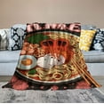 thumbnail image 2 of Nawypu  Ramen Blanket Gifts Flannel Lightweight Soft Cozy Blankets Trows Bedding Kids Adult Couch Sofa Bedroom Camping Travel Girls Boys  for Kid, 2 of 6