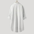 thumbnail image 6 of Wdgfv Women's Oversized Linen Shirts Blouses Tops Long Sleeve High Low Button Up Shirts, 6 of 7
