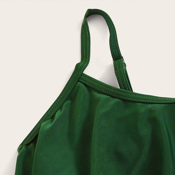 Vedolay Teen Girl Swimsuit Little Girls One Piece Swimsuits Ruffles Bathing Suits Unicorn Swimwear,Green 10-12 Years