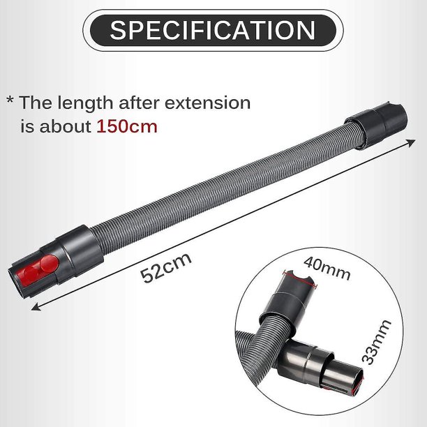 Aspiradora compatible con manguera, extensión de manguera telescópica gris 1 unidad