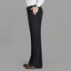 thumbnail image 4 of Pantalones de verano acampanados con boca de campana para hombre, pantalones de traje para hombre con trenzas, corte entallado, vestido negro, elegante, fino, informal, de moda, barato, de lujo, 4 of 5