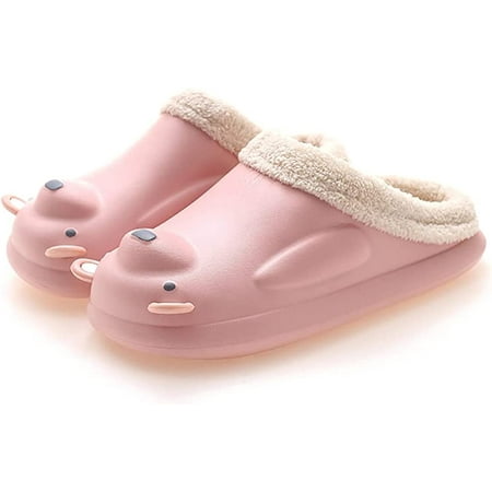 

PIKADINGNIS Women Slippers Cute Bear Warm Waterproof Outing Slide Memory Foam Anti-Slip House Shoes