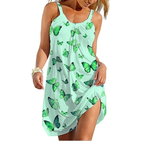 

Women Nightshirt Butterfly Print Tunic Dress Sleepwear Casual Loose Nightgown Nightwear