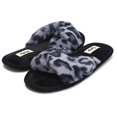 thumbnail image 2 of Floopi Women's Open Toe Memory Foam Criss Cross Soft Velour Slipper, 2 of 6