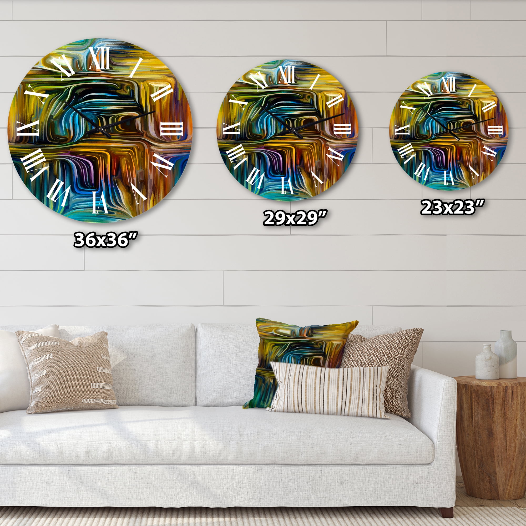 Designart 'Colour Fusion Iv' Modern Wall Clock
