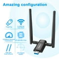 thumbnail image 6 of Wireless USB WiFi Adapter for PC - 1300Mbps Dual 5Dbi Antennas 5G/2.4G WiFi Adapter for Desktop PC Laptop, 6 of 6