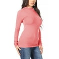 thumbnail image 2 of Women's Casual Solid Mock Neck Long Sleeve T-Shirt Top, 2 of 5