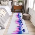 thumbnail image 3 of Gradient Forest Runner Rugs 2x6 ft Pink Purple Blue Tree Abstract Watercolor Plant Washable Hallway Rugs Non-Slip Floor Mats Absorbent Carpet Bedside Runners for Bedroom Kitchen Bathroom Laundry Room, 3 of 9