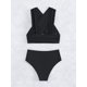 thumbnail image 3 of Trajes de baño de dos piezas para mujer, fruncido cruzado, talla S, 3 of 4