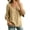 Khaki, variant on Tops for Women 3/4 Sleeve Square Neck Solid Color Casual Cotton Linen with Petal Sleeves Top