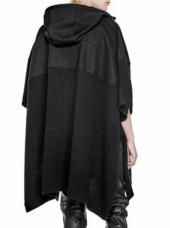 black hooded poncho mens