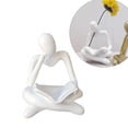 thumbnail image 4 of Abstract Thinker Statue Tabletop Decorative Sculpture for Decor White, 4 of 7