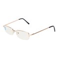 thumbnail image 4 of Gafas de lectura de medio marco con bloqueo de luz azul, gafas presbicia, gafas para hombres y mujeres (+100 oro), 4 of 8