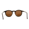 thumbnail image 4 of Polarized Hipster Round Keyhole Horn Rim Thin Plastic Sunglasses Tortoise Brown, 4 of 4