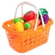 thumbnail image 1 of 1 juego de 28 piezas de mini juego de corte de frutas y verduras con cesta de malla naranja, juego de comida de simulación, juguetes de cocina, divertido juego de cortar frutas y verduras., 1 of 7