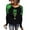 Green-5, variant on Gfyviroh Womens St. Patrick's Day T-shirts Sequin Patchwork Print Long Sleeve Tops Casual Crew Neck Pullover Tee Tops