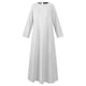 thumbnail image 4 of Vestido de manga larga Prolriy para mujer, vestido musulmán Abaya, vestido de oración, caftán largo con hiyab, vestido largo de Dubái, vestidos de mujer blancos S, 4 of 5