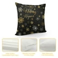 thumbnail image 4 of Nawypu Happy New Year Pillow Covers Winter Snowflake Firework Black Gold Throw Pillowcase Cover with Colorful Star Christmas Ball Square Cushion Cover for Sofa Couch Car Bed Home Xmas Decor, 4 of 5