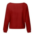 thumbnail image 4 of Mohiass Boat Neck Batwing Sleeves Dolman Knitted Sweaters and Pullovers Tops for Women Red XL, 4 of 8