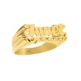 thumbnail image 4 of 24K Gold Plated Sterling Silver Personalized Name Ring - Heart and Leaf Design Below Name - Size 8 - Made in USA, 4 of 4